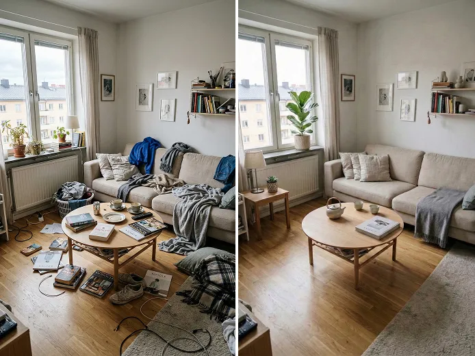 AI furniture cleanup