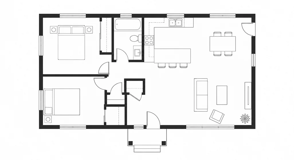 Clean floor plan with clearly visible walls and doors