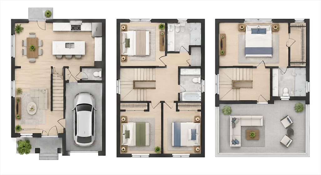 Multiple floor levels combined into a single image
